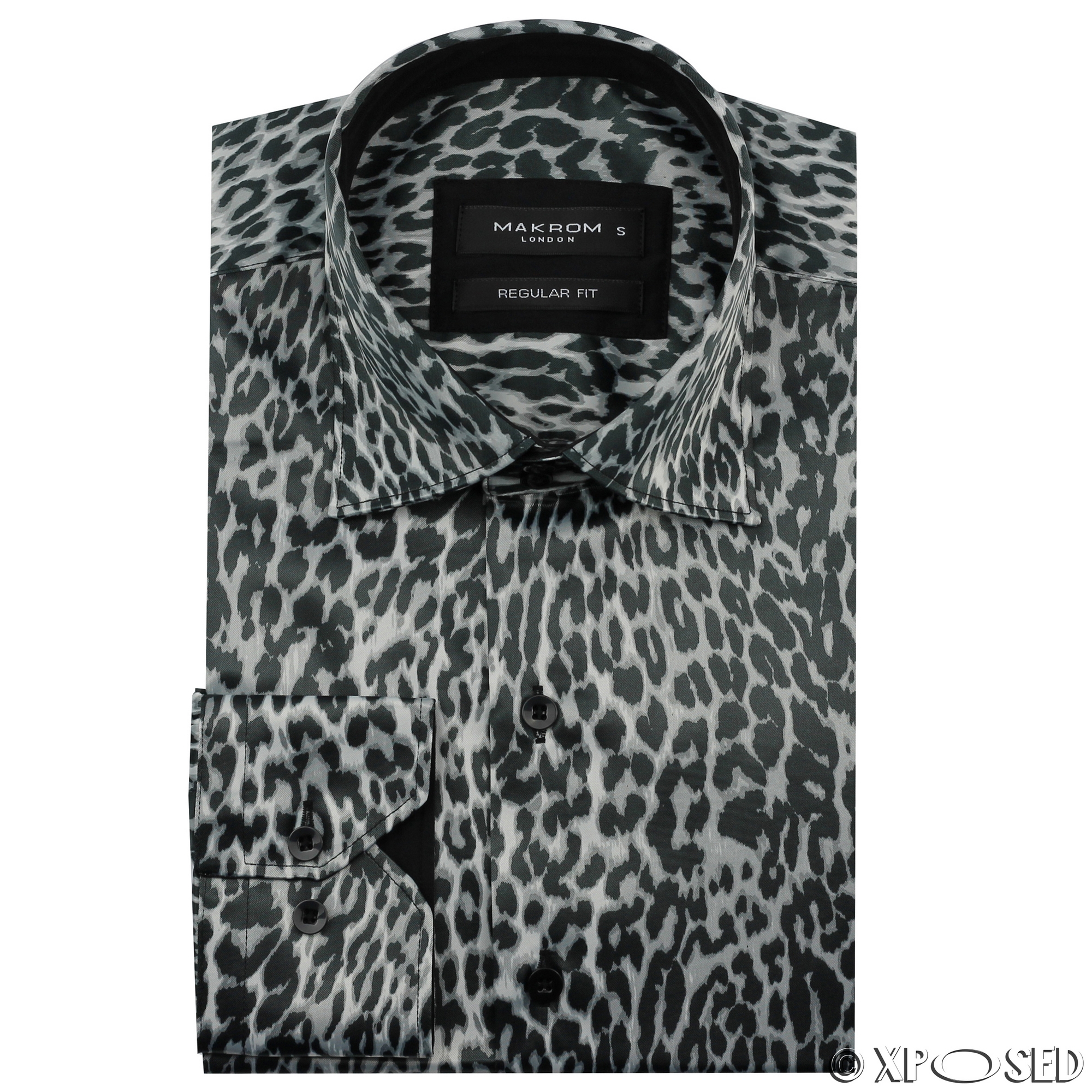 Mens Cheetah Print Silk Feel Smart Casual Designer Style Button Shirt